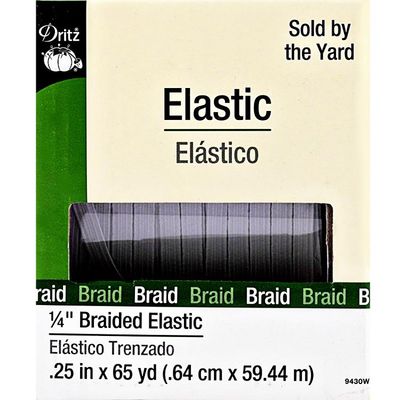 Braided Elastic 1/4" White
