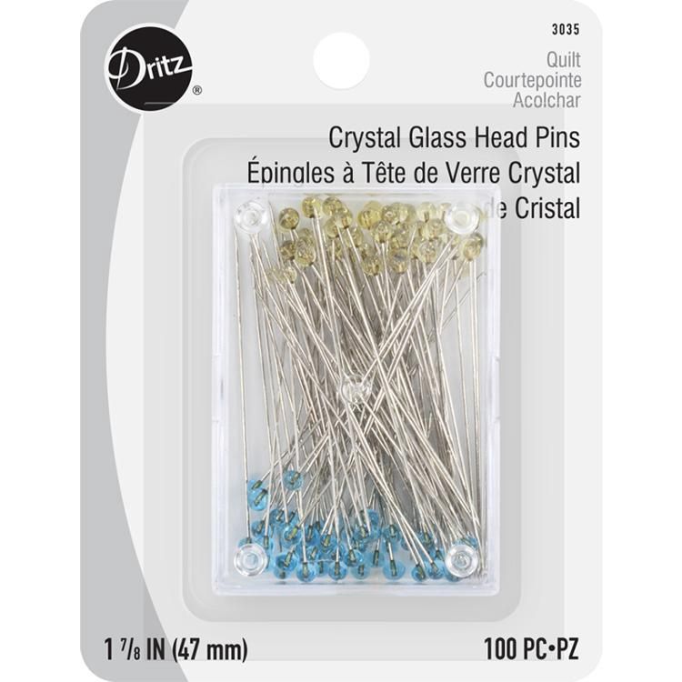 Crys Glass Head Pin 1 7/8 100ct 3035 Dritz#3