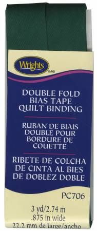 Double Fold Bias Tape Quilt Binding, 7/8" x 3 yds, Jungle Green