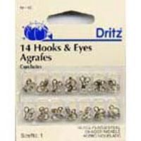 Hook &amp; Eyes Sz 1 14ct Nickel 90 1 65 Dritz#6