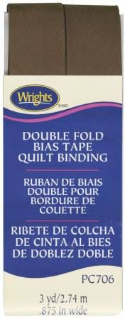 Double Fold Bias Tape Quilt Binding, 7/8" x 3 yds, Mocha