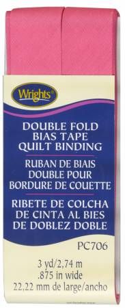 Double Fold Bias Tape Quilt Binding. 7/8" x 3 yds, Berry Sorbet
