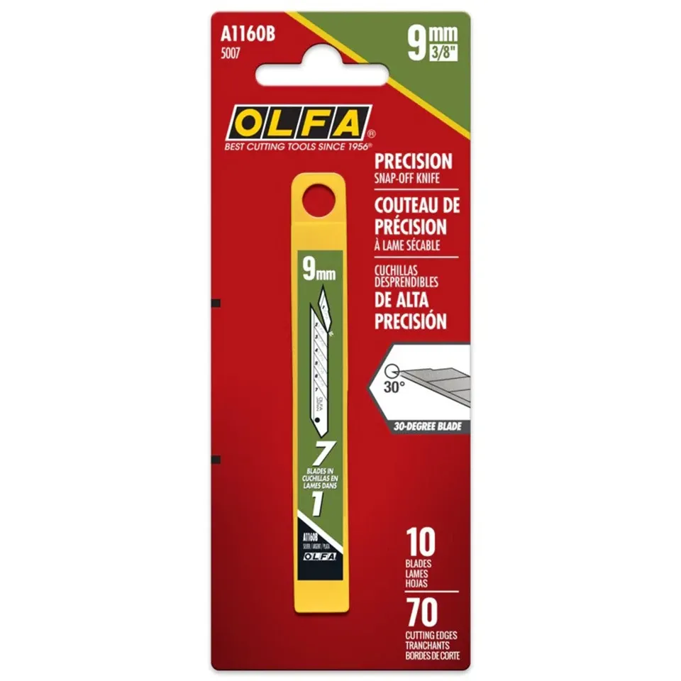 Graphics Knife Snap Blades, 9mm, 10 ct