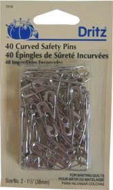 Curved Safety Pins Sz2 40ct Nkl 7216 Dritz#6