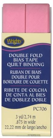 Double Fold Bias Tape Quilt Binding, 7/8" x 3 yds, Pink