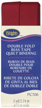 Double Fold Bias Tape Quilt Binding, 7/8" x 3 yds, Scarlet