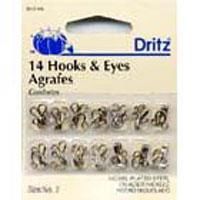 Hook &amp; Eyes Sz 2 14ct Nickel 90 2 65 Dritz#6