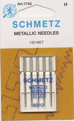 Schmetz Metallic Needles, sz 80/12, 5 ct