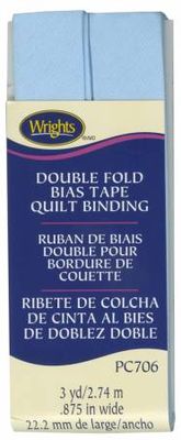 Double Fold Bias Tape Quilt Binding, 7/8" x 3 yds, Blue