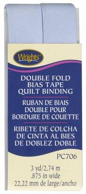 Double Fold Bias Tape Quilt Binding, 7/8" x 3 yds, Light Blue
