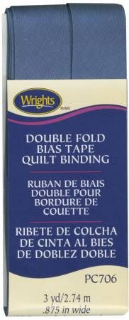 Double Fold Quilt Binding Stone Blue