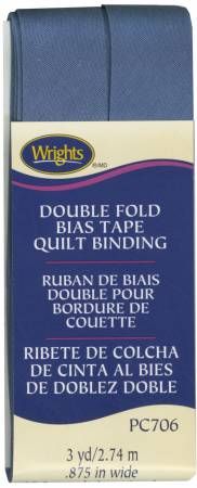 Double Fold Bias Tape Quilt Binding, 7/8" x 3 yds, Stone Blue