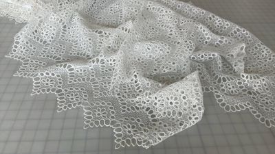50” 100% Polyester White Lace | Deadstock