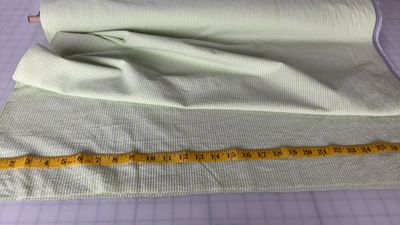 57” 100% Cotton - Green Seersucker Stripe | Deadstock