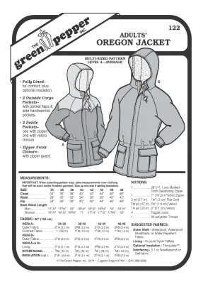 122 Adult's Oregon Jacket Pattern