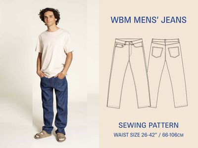 Jeans Sewing Pattern-Men's sizes 26-42"