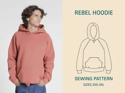 Rebel Raglan Hoodie Sewing Pattern- Sizes 2XS-4XL