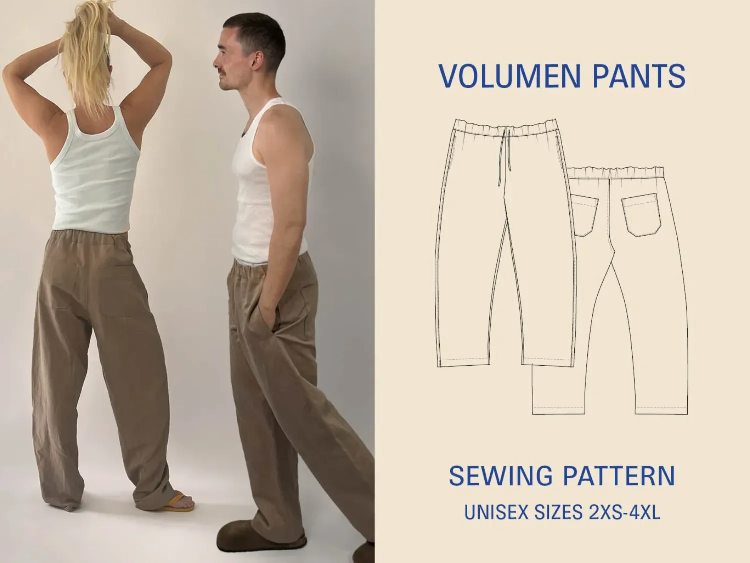 Volume Pants Sewing Pattern - Unisex Sizes
