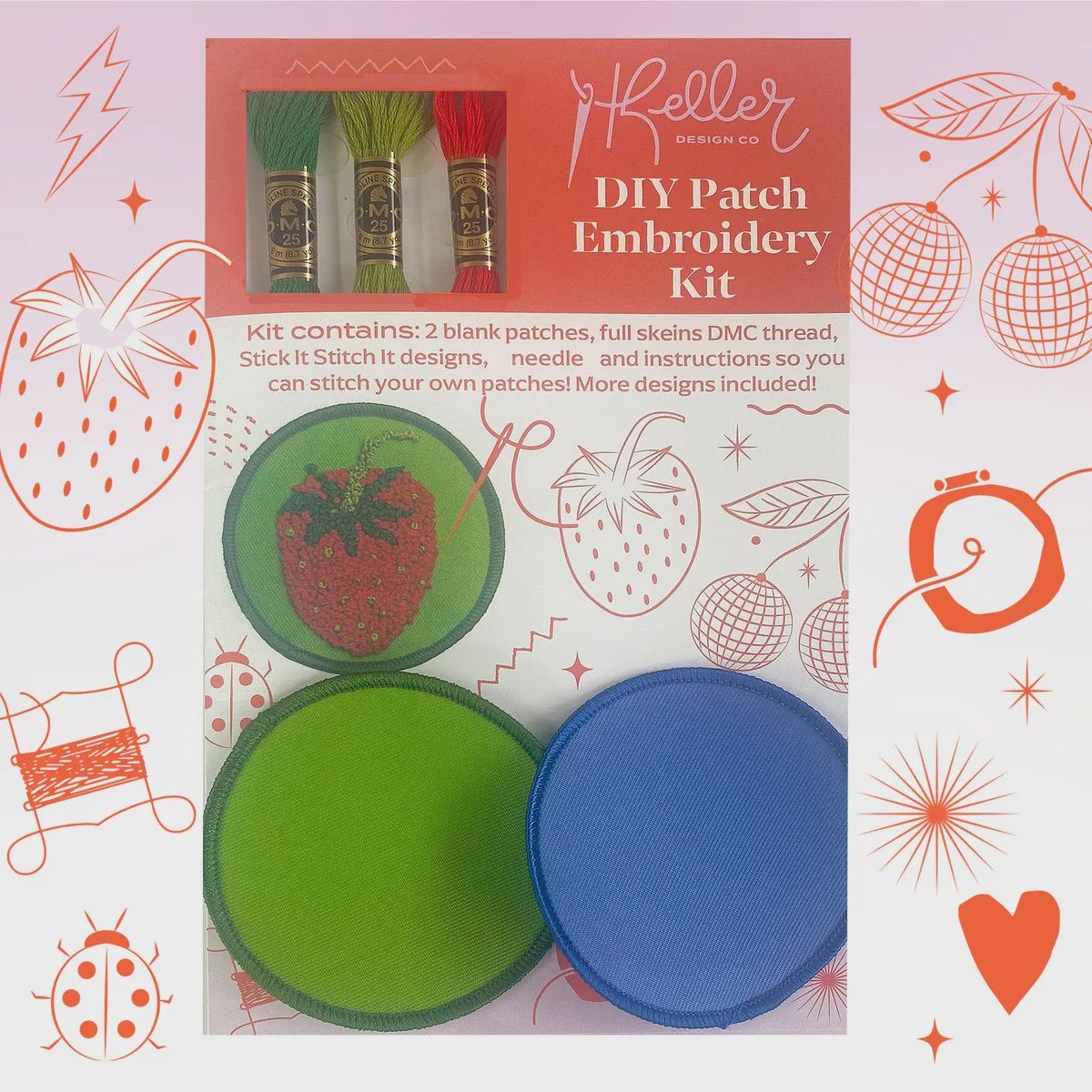 DIY Embroidery Patch Kit-Red Pack