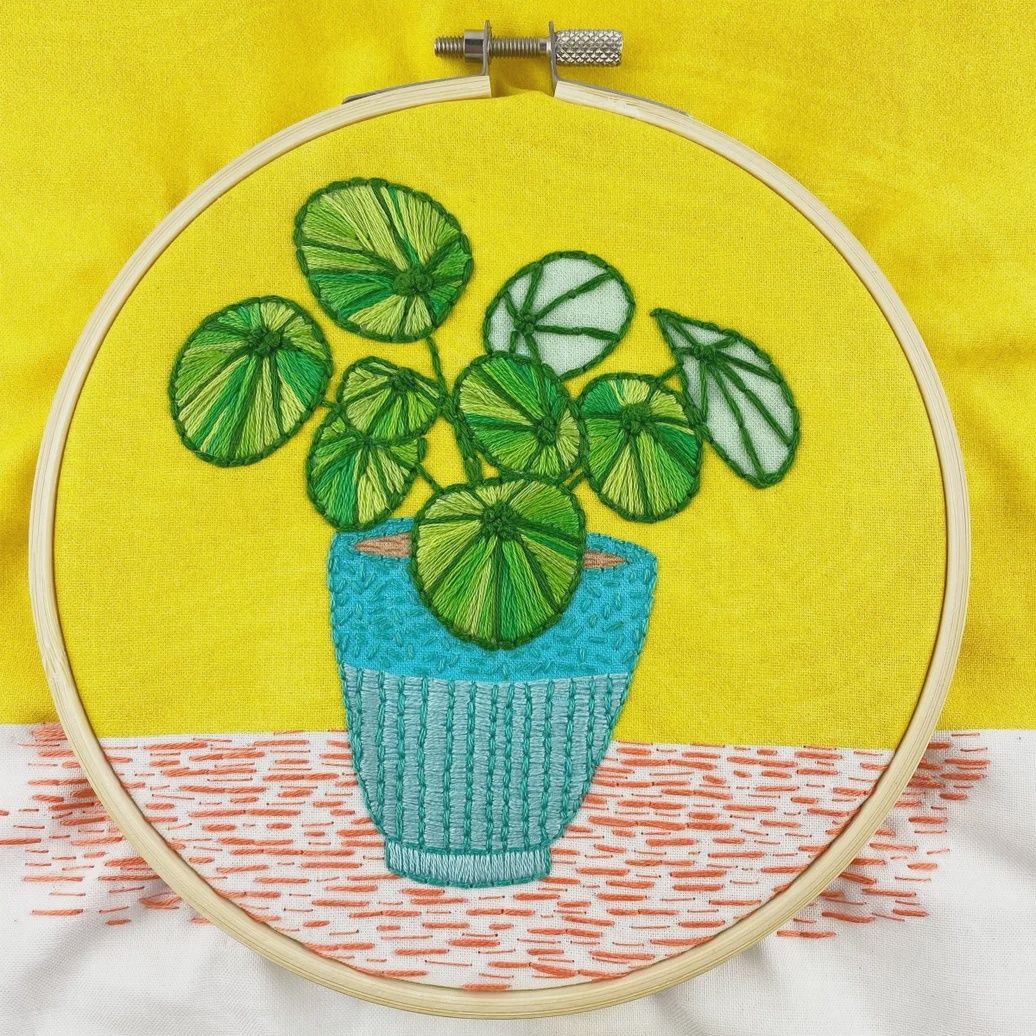 Pilea Plant Embroidery Kit