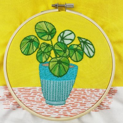 Pilea Plant Embroidery Kit