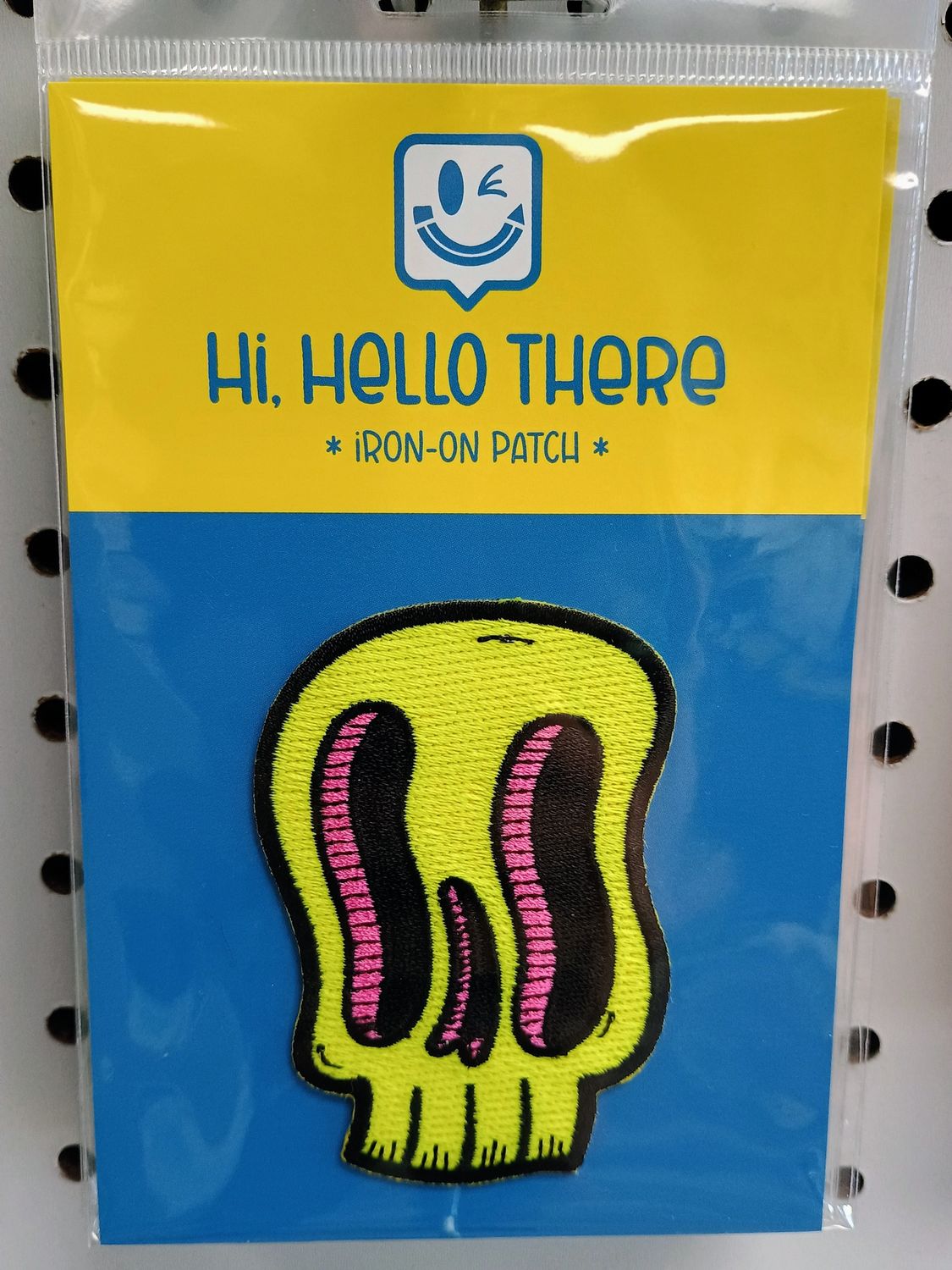 Wavy Skull Patch - Flourescent - Hi Hello There