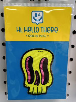 Wavy Skull Patch - Flourescent - Hi Hello There