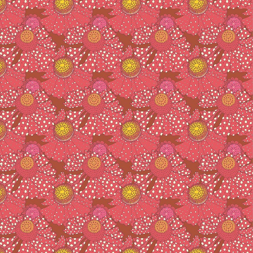 Polka Flower - Crimson | Sunshine