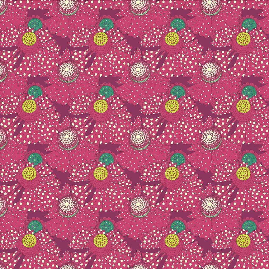 Polka Flower - Plum | Sunshine