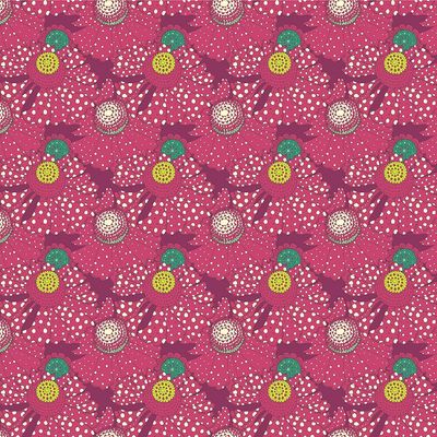 Polka Flower - Plum | Sunshine