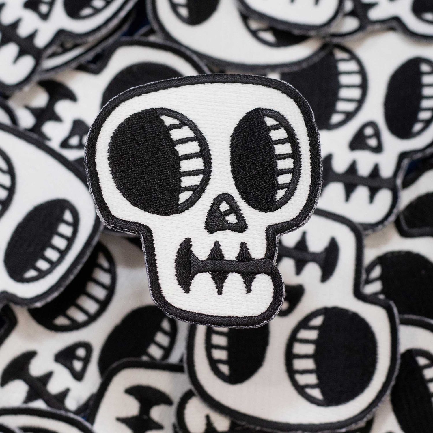 Glow in the Dark Skull Iron-On Patch