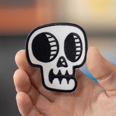 Glow in the Dark Skull Iron-On Patch