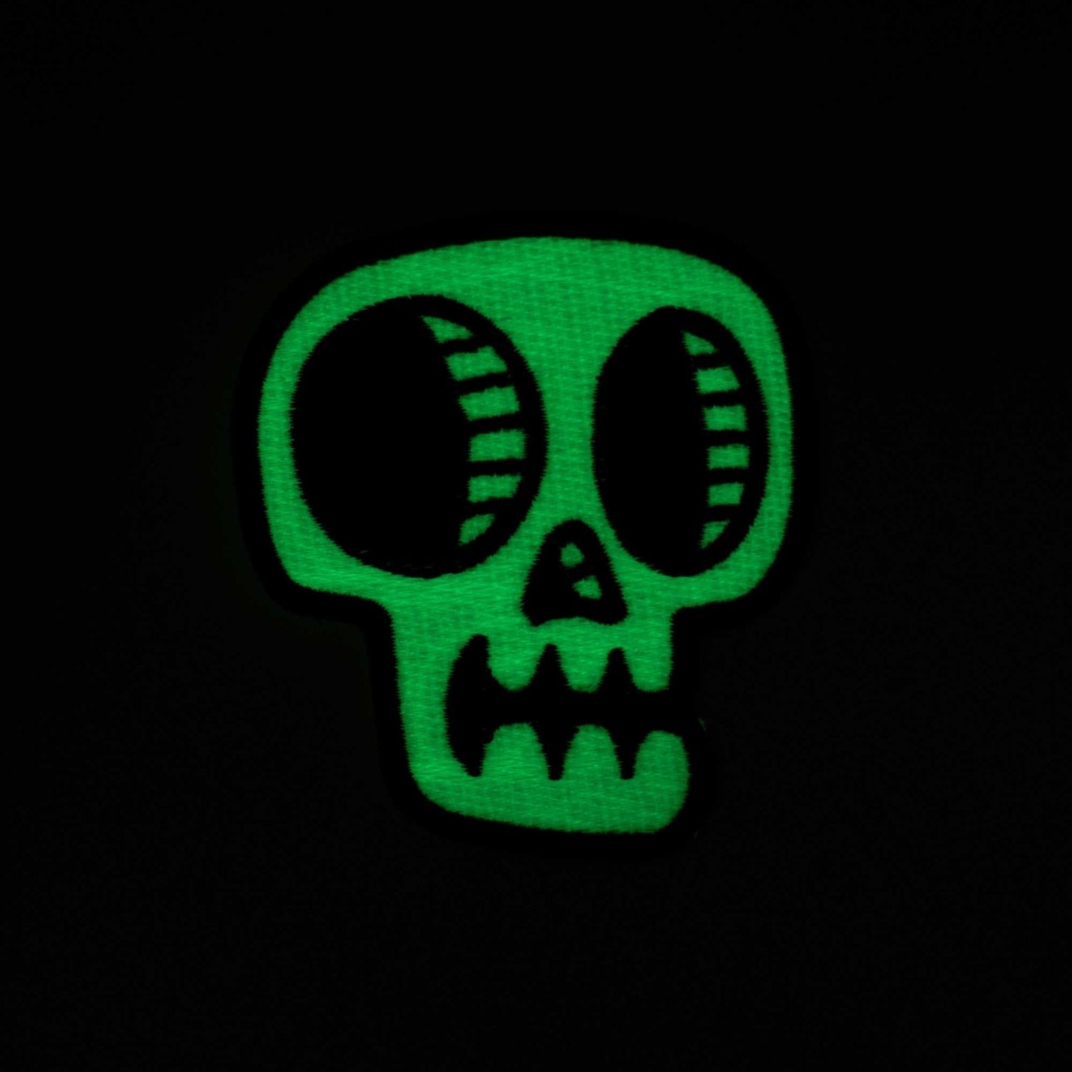 Glow in the Dark Skull Iron-On Patch