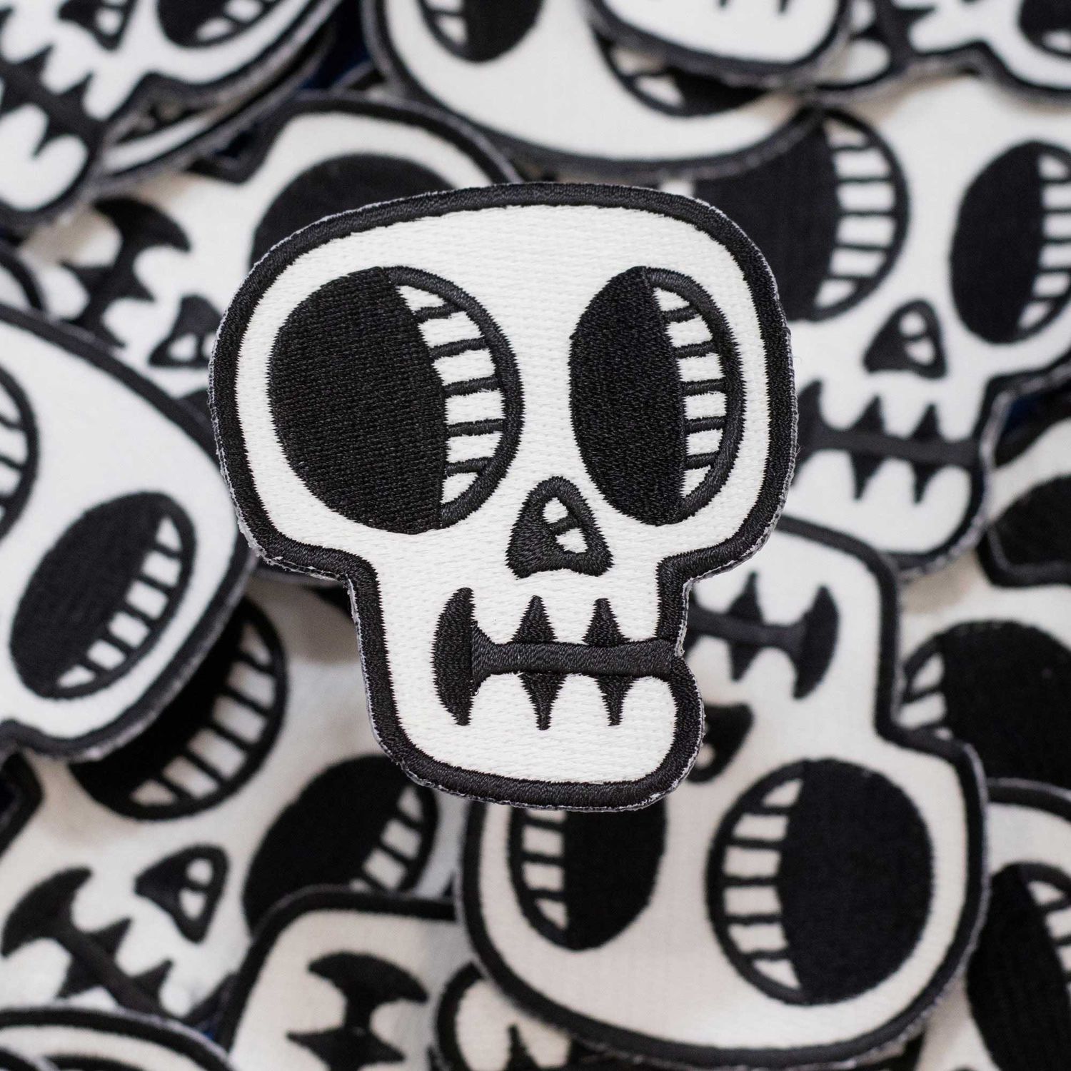 Glow in the Dark Skull Iron-On Patch