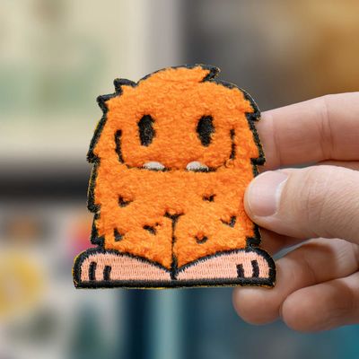 Fuzzy Monster Iron-On Patch | Soft Mini-Squatch named Reggie