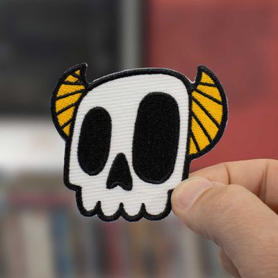 Glow in the Dark Monster Skull Iron-On Patch