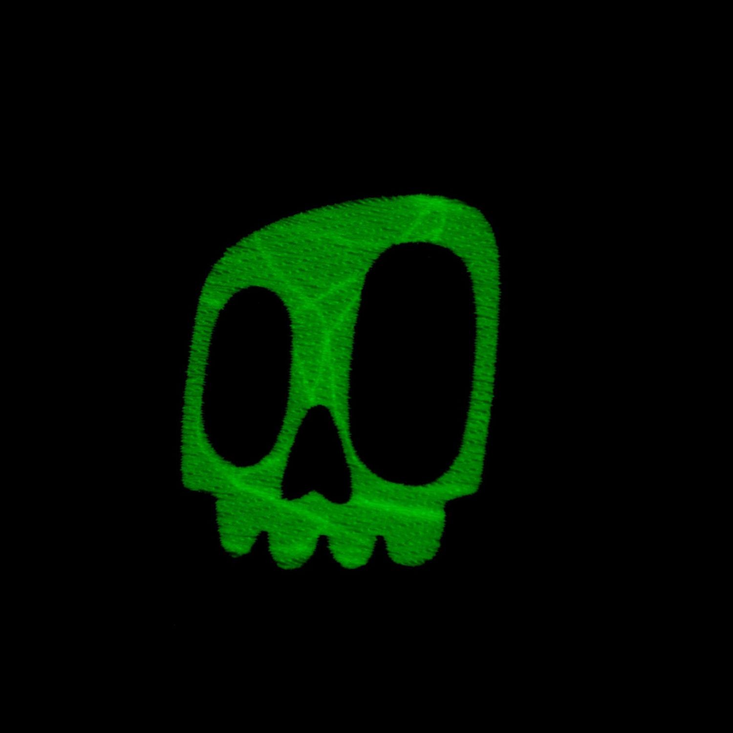 Glow in the Dark Monster Skull Iron-On Patch