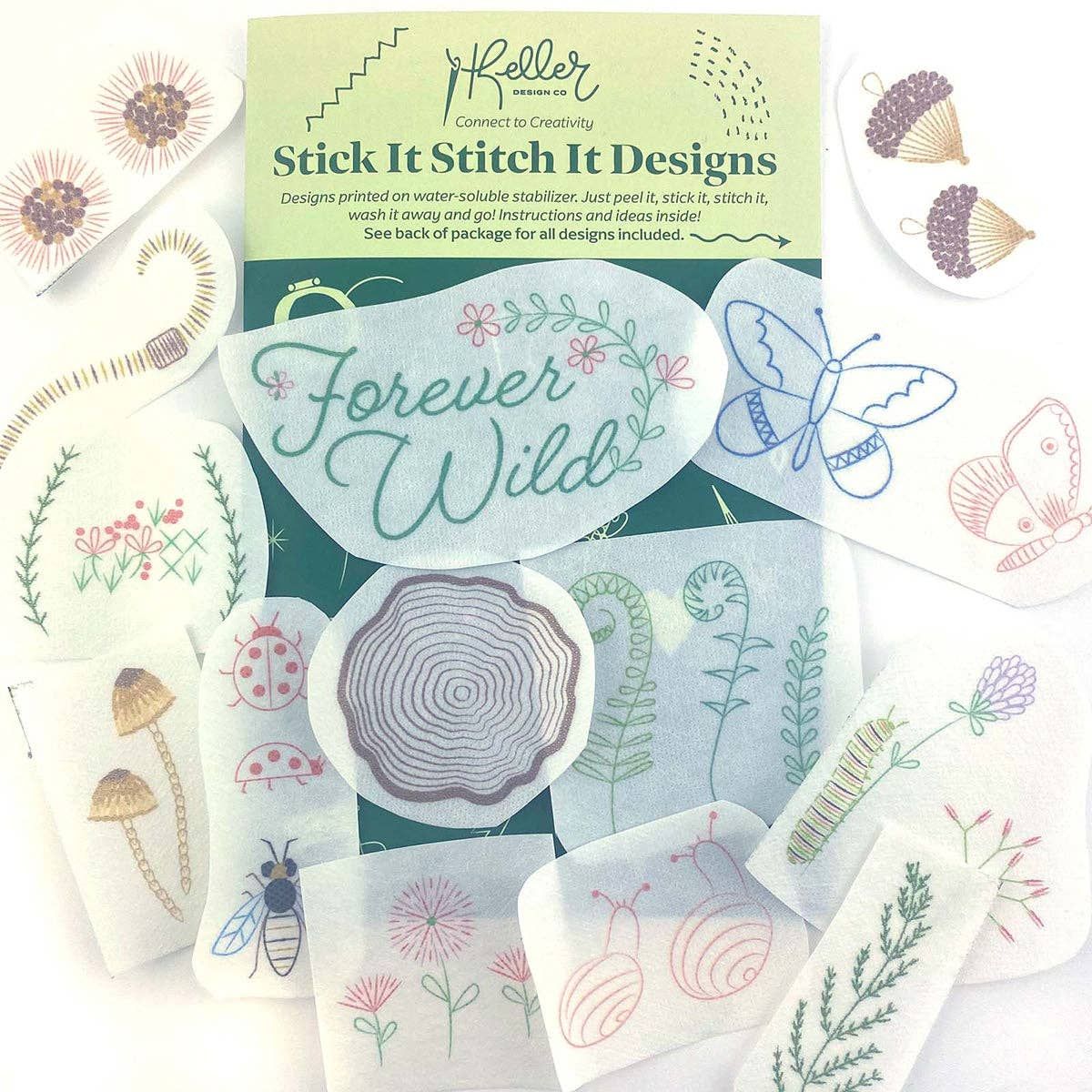 Stick It Stitch It Water Soluble Embroidery Patterns-Forever Wild