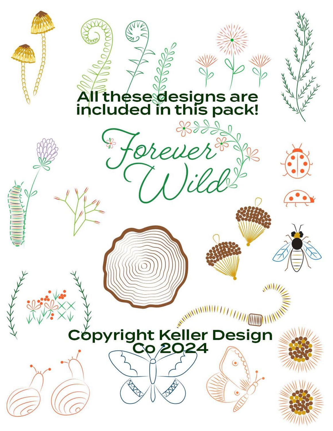 Stick It Stitch It Water Soluble Embroidery Patterns-Forever Wild
