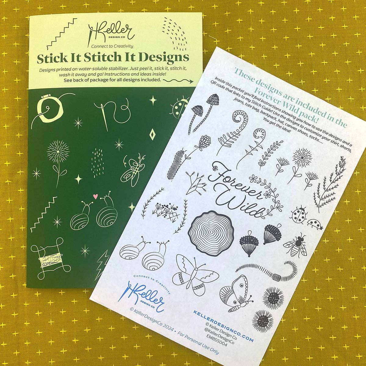Stick It Stitch It Water Soluble Embroidery Patterns-Forever Wild
