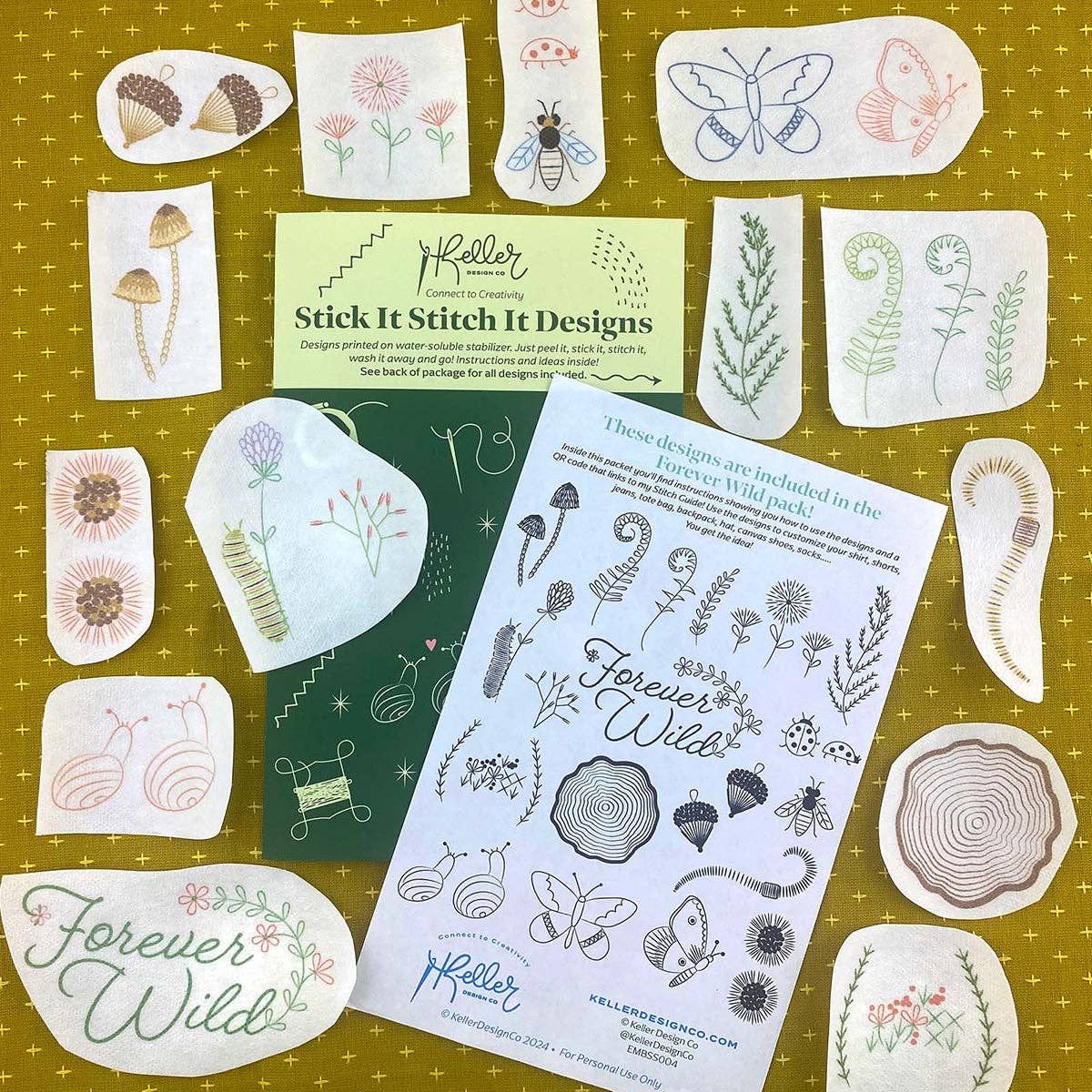 Stick It Stitch It Water Soluble Embroidery Patterns-Forever Wild