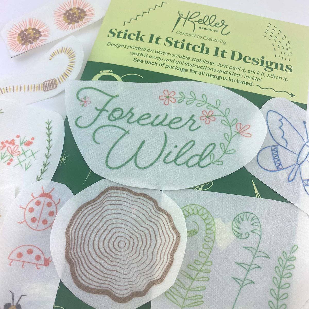Stick It Stitch It Water Soluble Embroidery Patterns-Forever Wild