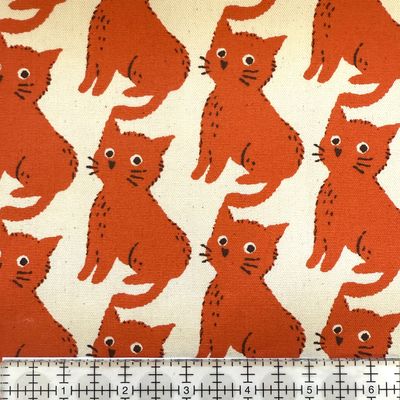 Sevenberry 850575-1-1 Wide-Eyed Cat cotton oxford, Orange