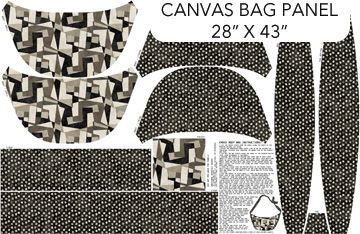 Canvas Cross Body Bag Project Panel, Modern Vibe, Black Multi