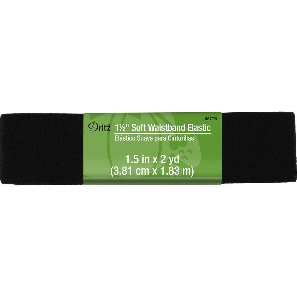 Soft Waistband Elastic 1-1/2", Black