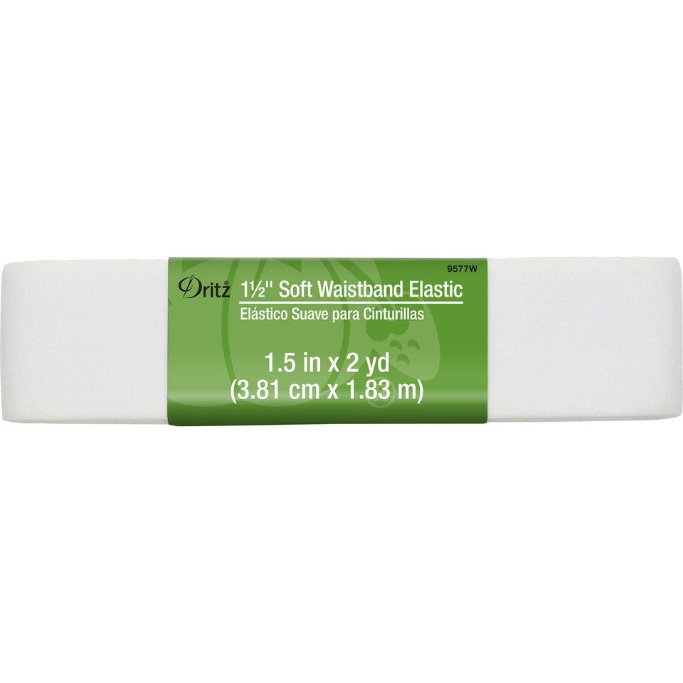 Soft Waistband Elastic 1-1/2", White