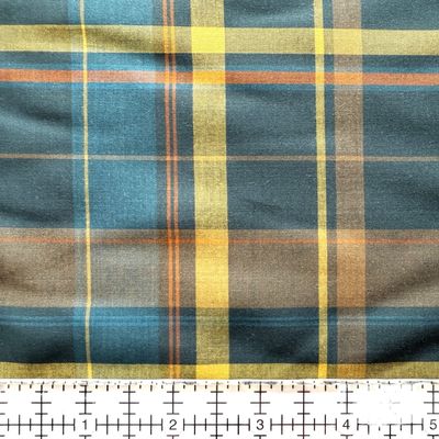 Plaid Navy 44" Rayon Tencel Yarn Dye, Navy / Yellow, Dye 9 Online