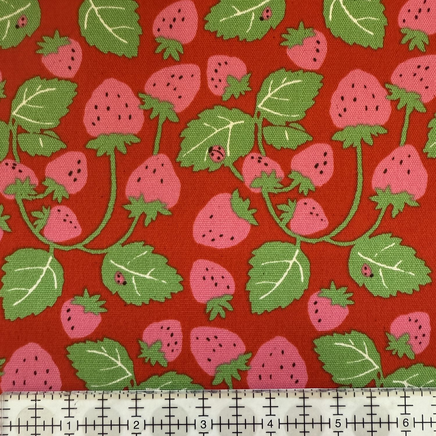Sevenberry 850593-1-1 Strawberries &amp; Leaves cotton oxford Online