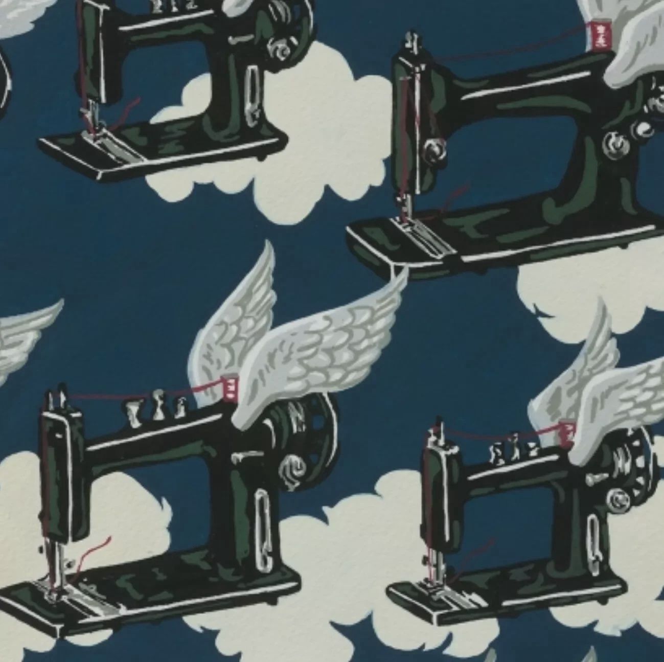 Flying Machines - Dk. Blue | Laminated Cotton Online