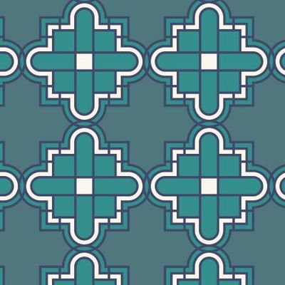 Teal Prism Organic Barkcloth Online